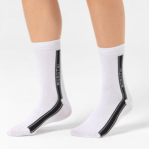 Stripe Long Socks White Morotai