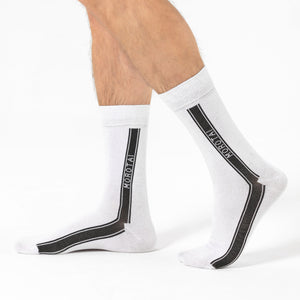 Stripe Long Socks White Morotai