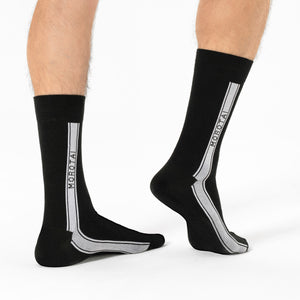 Stripe Long Socks Black